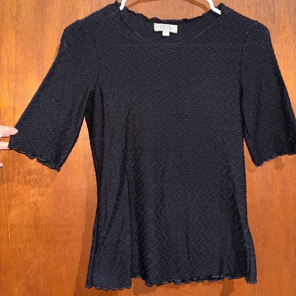 Black Textured Blouse